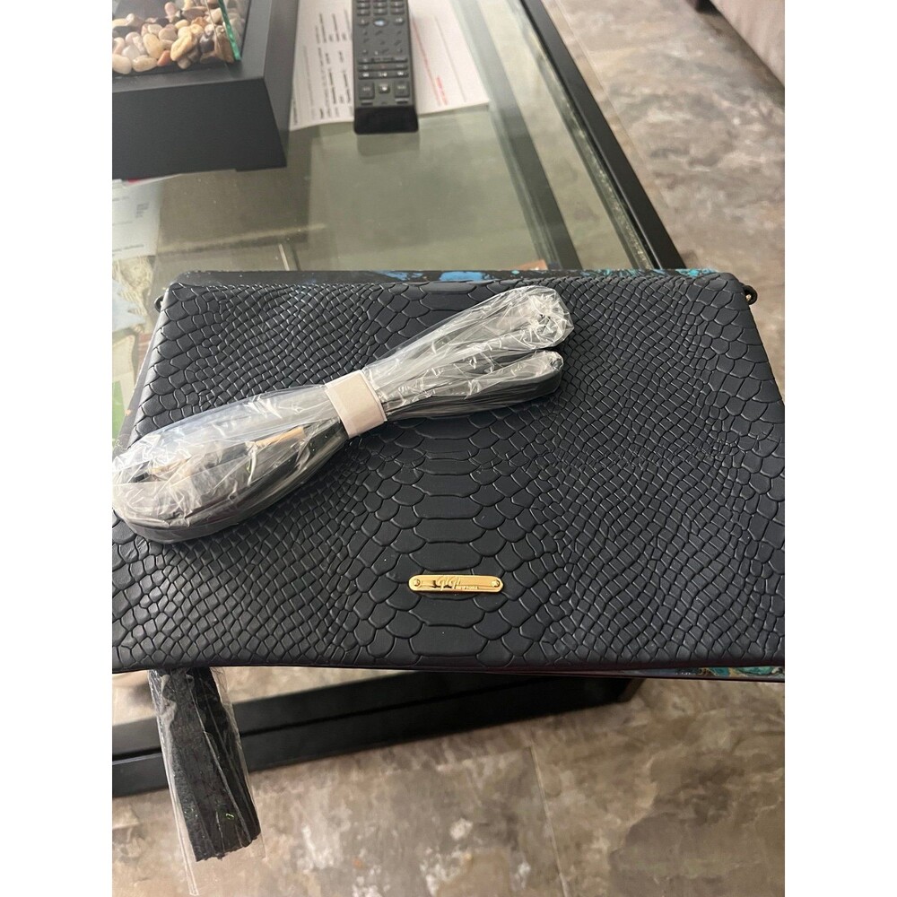 Gigi New York Faux Leather, Phython Embossed Clutch/Crossbody